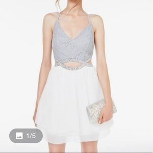 Speechless silver and white Chiffon dress  juniors size 3